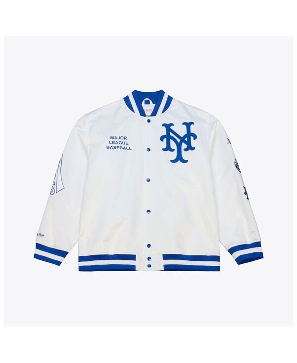 ミッチェル\u0026ネス メンズ アウター 上衣・上衣 繻子 Mitchell \u0026 Ness Men\u0027s White New York Mets Cooperstown Collection Arctic Lightweight Satin Full-Snap Jacket White 白いこと