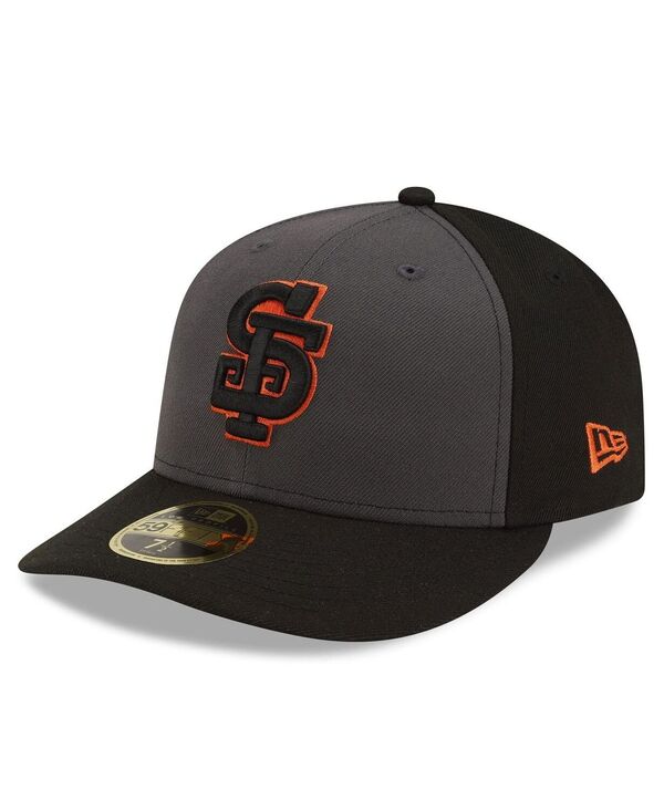 ニュー内鰓 メンズ 付属物 鳥打ち帽 New Era Men\u0027s Gray/Black San Francisco Giants Authenticollection Alternate Low Profile 59FIFTY Fitted Hat Gray Black 黒いこと