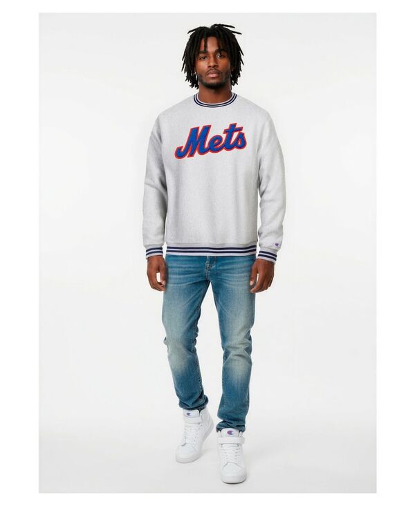 はやりっ子 メンズ アウター パーカー・スウェット ティーシャツ Champion Men\u0027s Heather Gray New York Mets Reverse Weave Sweatshirt Heather Gray 薄墨色