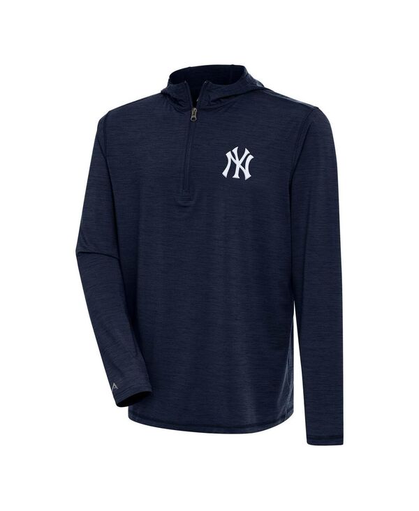 アンティグア メンズ アウター パーカー・スウェット Antigua Men\u0027s Heather Navy New York Yankees Tidy Quarter-Zip Hoodie Heather Navy ギョリュウモドキ