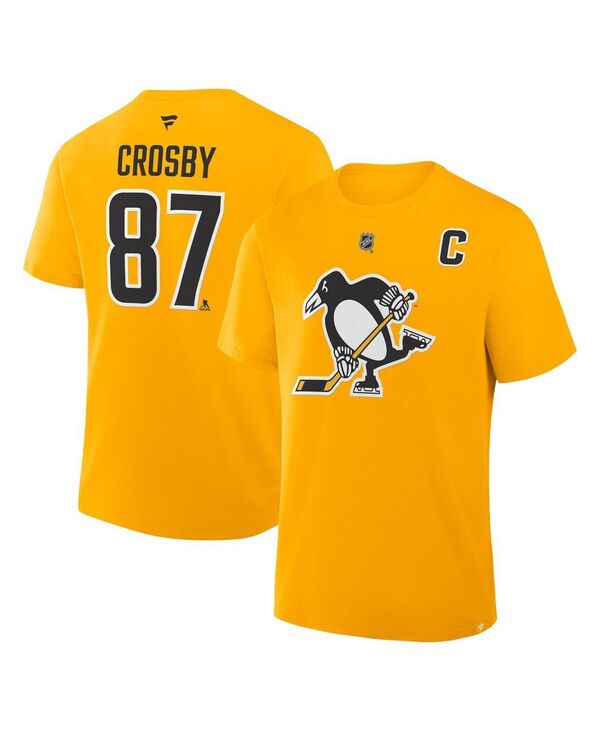 ファナティクス メンズ トップス ティーシャツ Fanatics Men\u0027sidney Crosby Gold Pittsburgh Penguins Authentic Stack Name \u0026 Number T-Shirt Gold ゴールド