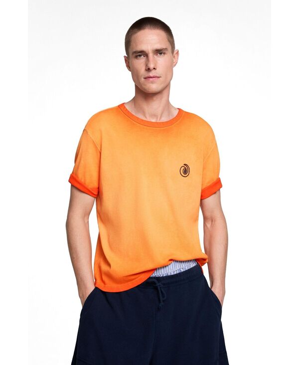 デジグアル メンズ トップス プルオーバー 編み物 Desigual Men\u0027s Gradient knit-shirt Orange オレンジ色
