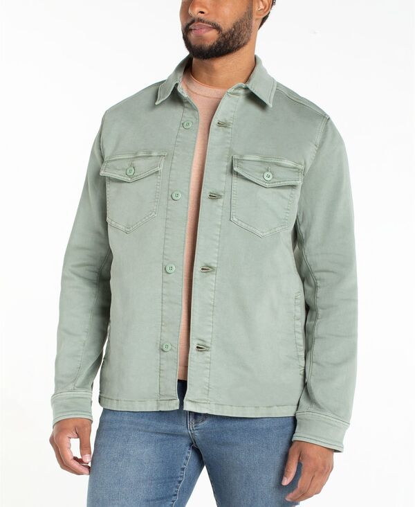 リヴァプール ロサンゼルス メンズ アウター ジャケット・ブルゾン シャツ Liverpoolos Angeles Men's Collared Shirt Jacket Sage Green グリーン｜ReVida 店