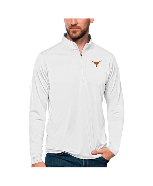 アンティグア メンズ トップス プルオーバー Antigua Men\u0027s Whitexas Longhorns Tribute Quarter-Zip Top White 白いこと