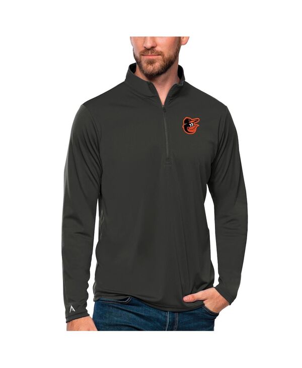 アンティグア メンズ アウター パーカー・スウェット Antigua Men\u0027s Charcoal Baltimore Orioles Tribute Quarter-Zipullover Top Charcoal 濃灰色
