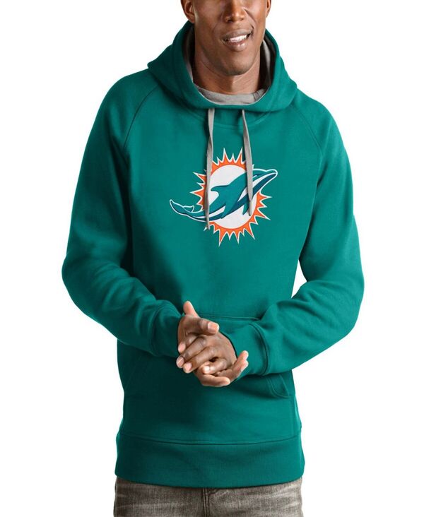 アンティグア メンズ アウター パーカー・スウェット Antigua Men\u0027s Aqua Miami Dolphins Victory Pullover Hoodie Aqua アクア