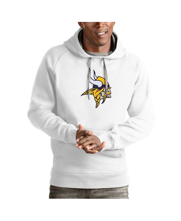 アンティグア メンズ アウター パーカー・スウェット Antigua Men\u0027s White Minnesota Vikings Victory Pullover Hoodie White 白いこと