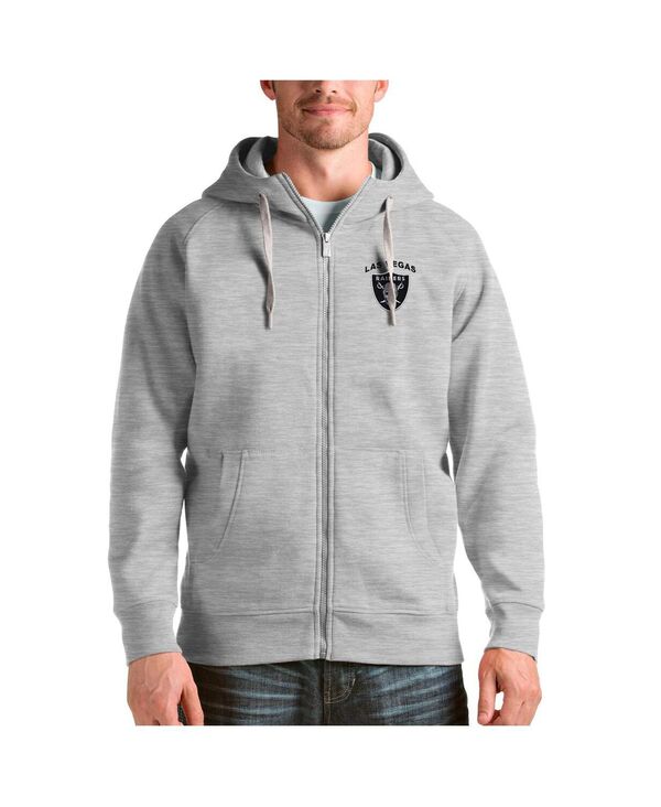 アンティグア メンズ アウター パーカー・スウェット Antigua Men\u0027s Heather Gray Las Vegas Raiders Victory Full-Zip Hoodie Heather Gray 薄墨色