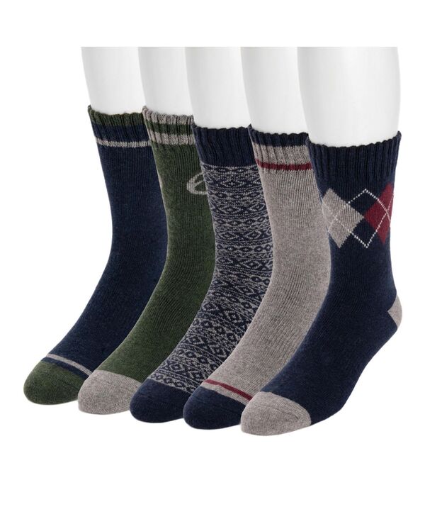 ムクルクス メンズ アンダーお召しもの ソックス 羊毛 MUK LUKS Men\u0027s 5pk Wool Socks Navy/multi 米国海軍