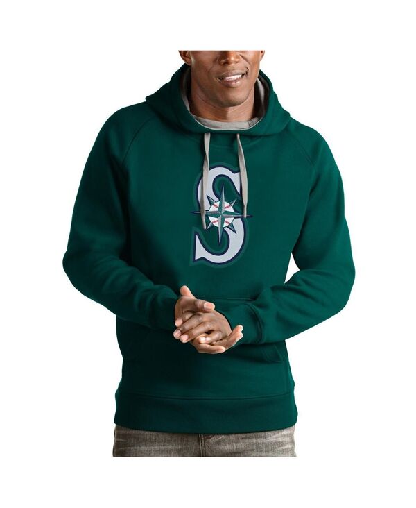 アンティグア メンズ アウター パーカー・スウェット ロゴタイプ Antigua Men\u0027s Aqua Seattle Mariners Victory Pullover Team Logo Hoodie Teal ティール