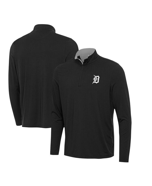 アンティグア メンズ アウター パーカー・スウェット ティーシャツ Antigua Men\u0027s Black Detroitigers Content Quarter-Zip Sweatshirt Black 黒いこと