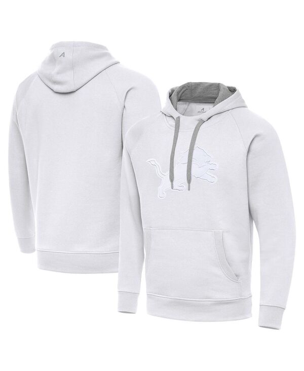 アンティグア メンズ アウター パーカー・スウェット Antigua Men\u0027s White Detroit Lions Victory Pullover Hoodie White 白いこと