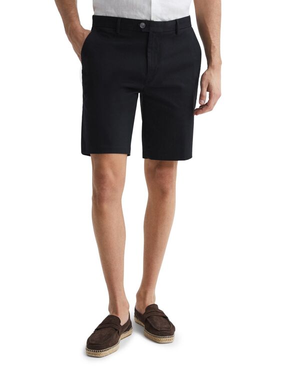 レイス メンズ ボトムス ハーフパンツ・ショーツ ショートパンツ コットン REISS Men's Wicket Modern Fit 9" Cotton Blend Chino Shorts Black ブラック|ReVida 店