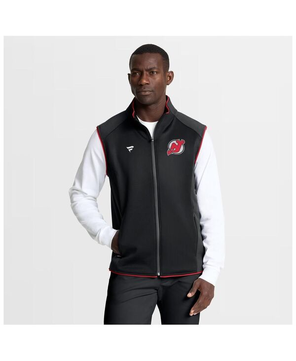 ファナティクス メンズ トップス より良い プルオーバー Fanatics Men\u0027s Black New Jersey Devils Authentic Pro Rink Full-Zip Vest Black Athletic Red 黒いこと