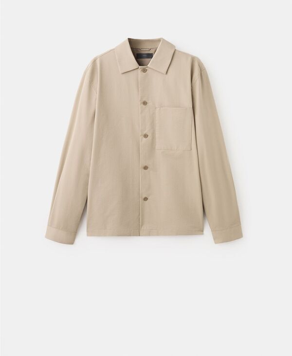 マンゴ メンズ トップス プルオーバー MANGO Men\u0027s Non-Iron Pocket Overshirt Beige ベージュ
