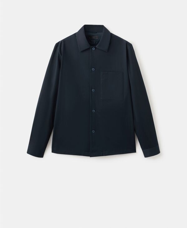 マンゴ メンズ トップス プルオーバー MANGO Men\u0027s Non-Iron Pocket Overshirt Navy 米国海軍