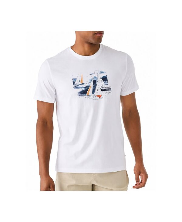 ナウティカ メンズ トップス ティーシャツ グラフィック Nautica Men\u0027sailboat Graphic T-Shirt Bright White 白いこと