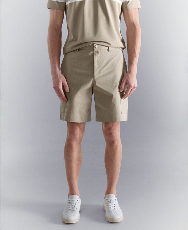 マンゴ メンズ ボトムス 二分の一ズボン下・さる股引き 遊撃手ズボン下 MANGO Men\u0027s Water-Repellent 7.87\" Cargo Bermuda Shorts Beige ベージュ"