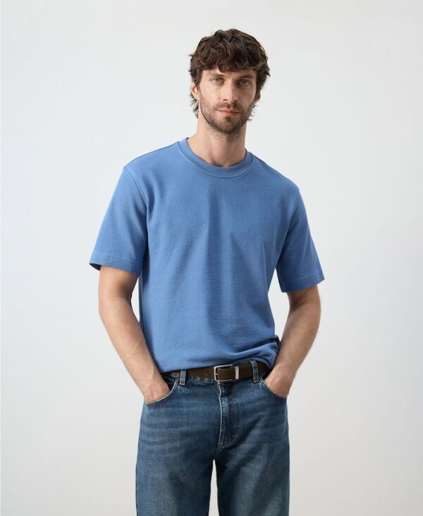 マンゴ メンズ トップス ティーシャツ レギュラー相応う MANGO Men\u0027s Regular Fit-Shirt China Blue 青碧