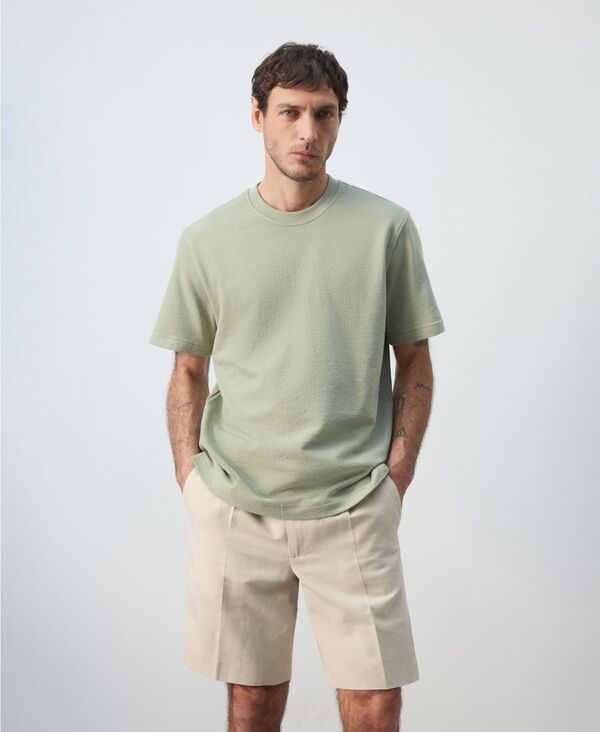 マンゴ メンズ トップス ティーシャツ レギュラー相応う MANGO Men\u0027s Regular Fit-Shirt Mint Green 緑であること