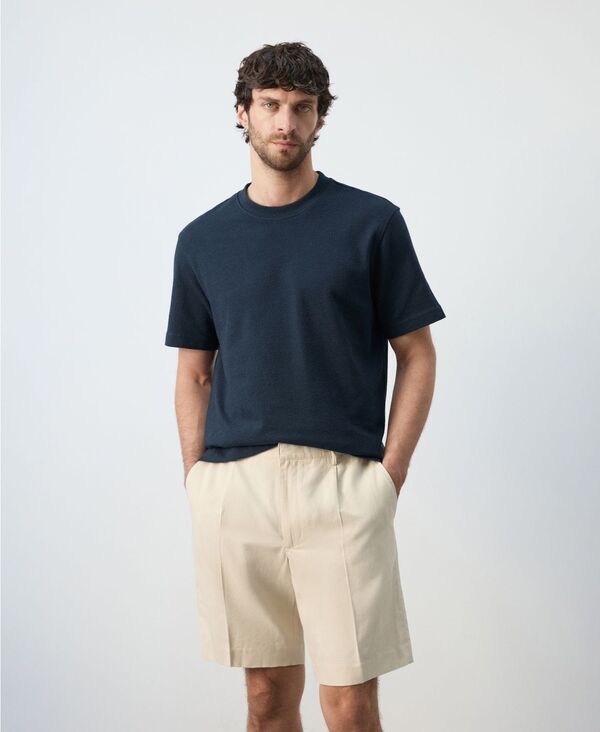 マンゴ メンズ トップス ティーシャツ レギュラー相応う MANGO Men\u0027s Regular Fit-Shirt Navy 米国海軍