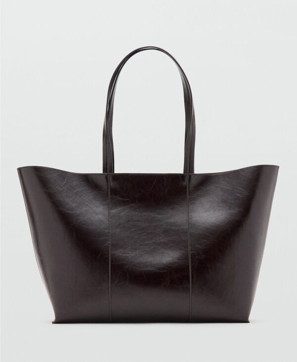 マンゴ レディース 御徒面子 MANGO Women\u0027s Large Shopper Bag Dark Brown 赤銅色