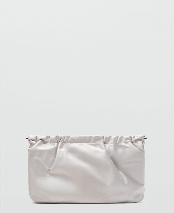 マンゴ レディース バッグ サテン MANGO Selection Women'satin Handbag Light Pastel Grey グレー|ReVida 店