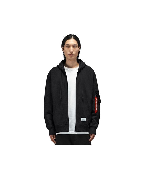 アルファインダストリーズ メンズ アウター 上衣・上衣 Alpha Industries Men\u0027s Utility Pocket Full Zip Up Black 黒いこと