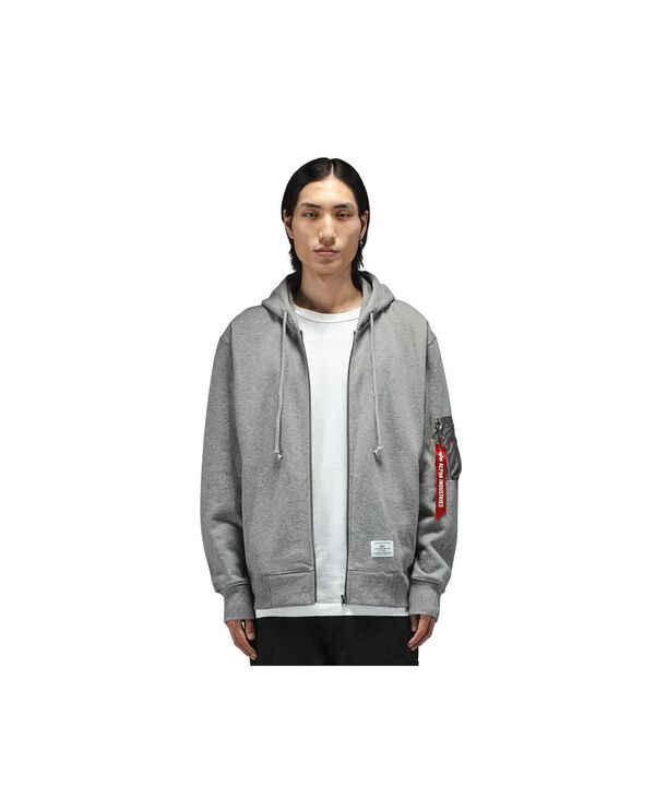 アルファインダストリーズ メンズ アウター 上衣・上衣 Alpha Industries Men\u0027s Utility Pocket Full Zip Up Medium charcoal heather 濃灰色