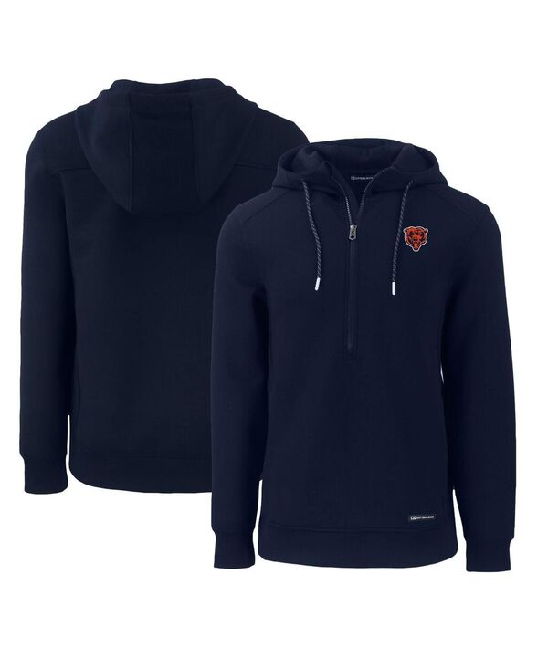 裁断師アンドうしろ側 メンズ アウター パーカー・スウェット Cutter \u0026 Buck Men\u0027s Navy Chicago Bears Throwback Roam Eco Half-Zipullover Hoodie Navy 米国海軍