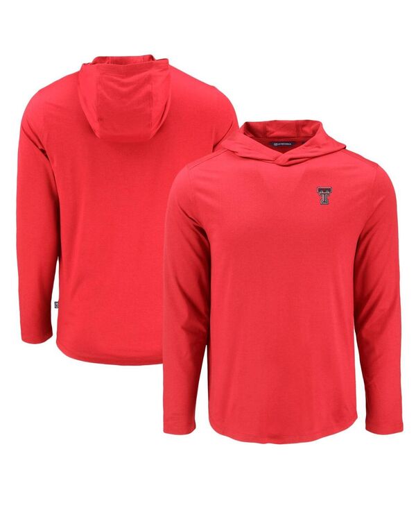 裁断師アンドうしろ側 メンズ アウター パーカー・スウェット Cutter \u0026 Buck Men\u0027s Red Texas Tech Red Raiders Coastlinepicomfort Eco Long Sleeve Hoodie Red 赤いこと