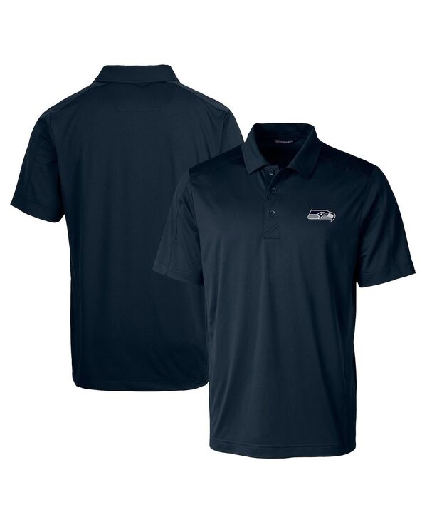 切り手アンドうしろ側 メンズ トップス スポーツシャツ Cutter \u0026 Buck Men\u0027s Navy Seattle Seahawks Prospectextured Stretch Polo Shirt Navy 米国海軍