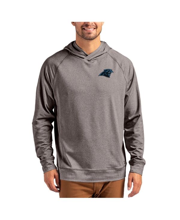 切り手アンドうしろ側 メンズ アウター パーカー・スウェット 編み物 Cutter \u0026 Buck Men\u0027s Heather Gray Carolina Panthers Adapt Knit Raglan Pullover Hoodie Heather Gray 薄墨色
