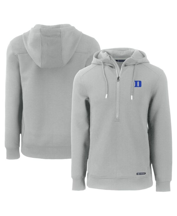 裁断師アンドうしろ側 メンズ アウター パーカー・スウェット Cutter \u0026 Buck Men\u0027s Gray Duke Blue Devils Roam Half-Zip Hoodie Gray 薄墨色