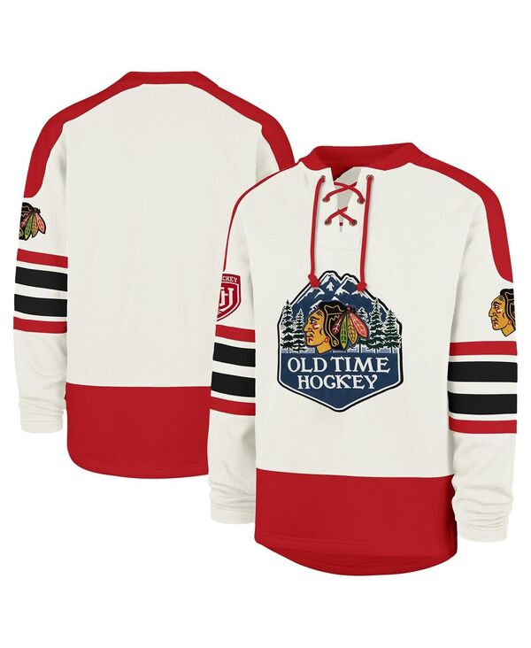 47 ブランド名 メンズ アウター パーカー・スウェット プルオーバー スピード競技 \u002747 Brand Men\u0027s Cream Chicago Blackhawks Pond Hockey Trio Eternalacer Sweatshirt Cream 皮膚軟化剤
