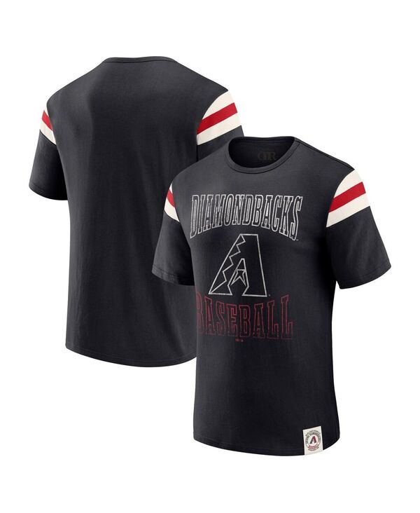ファナティクス メンズ トップス プルオーバー Fanatics Darius Rucker Collection By Men\u0027s Black Arizona Diamondbacks Distressed Sleeve Stripe T-Shirt Black 黒いこと