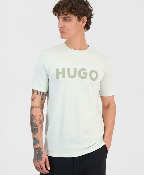 ヒューゴボス メンズ トップス Tシャツ クルーネック コットン ロゴ Hugo Boss Men's Dulivio Cotton Logo Crewneck T-Shirt light/pastel green グリーン|ReVida 店