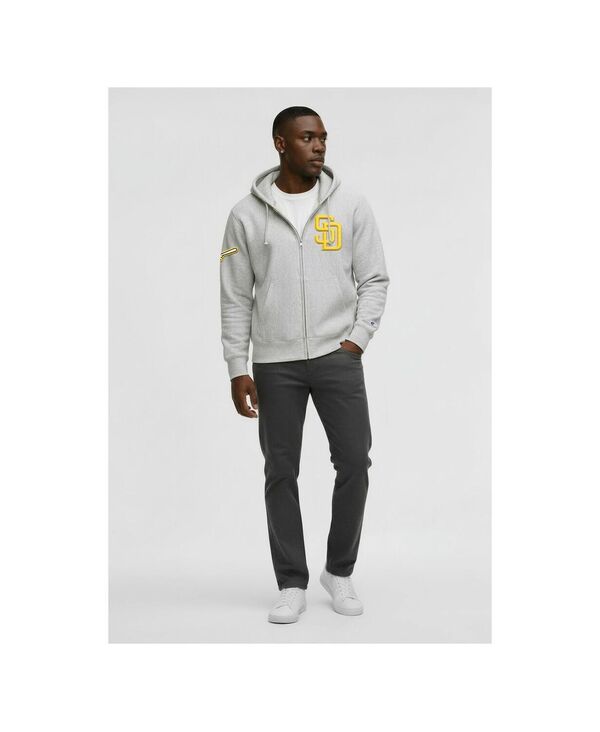 はやりっ子 メンズ アウター パーカー・スウェット Champion Men\u0027s Gray San Diego Padres Reverse Weave Chenille Full-Zip Hoodie Gray 薄墨色