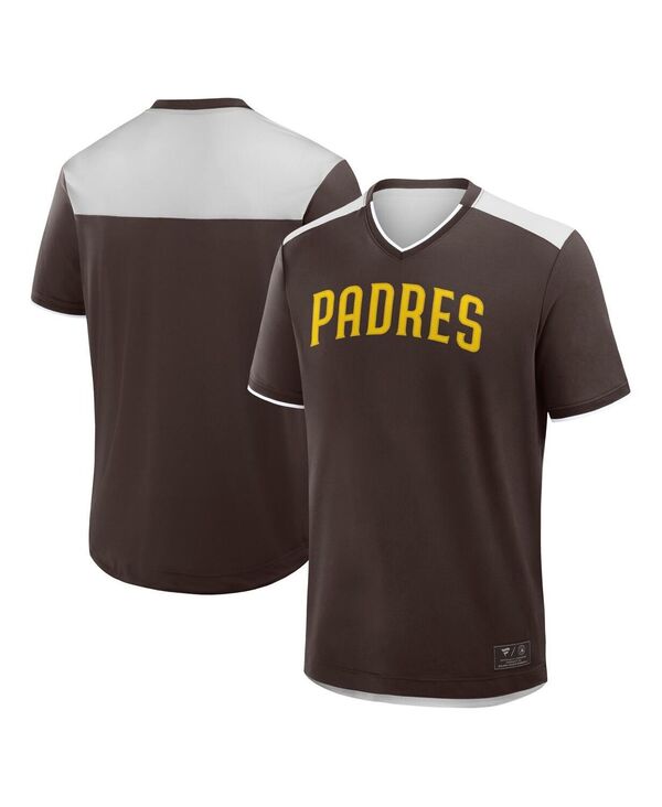 ファナティクス メンズ トップス プルオーバー Vのど首 Fanatics Men\u0027s Brown San Diego Padres Walk Off V-Neck T-Shirt Brown 赤銅色