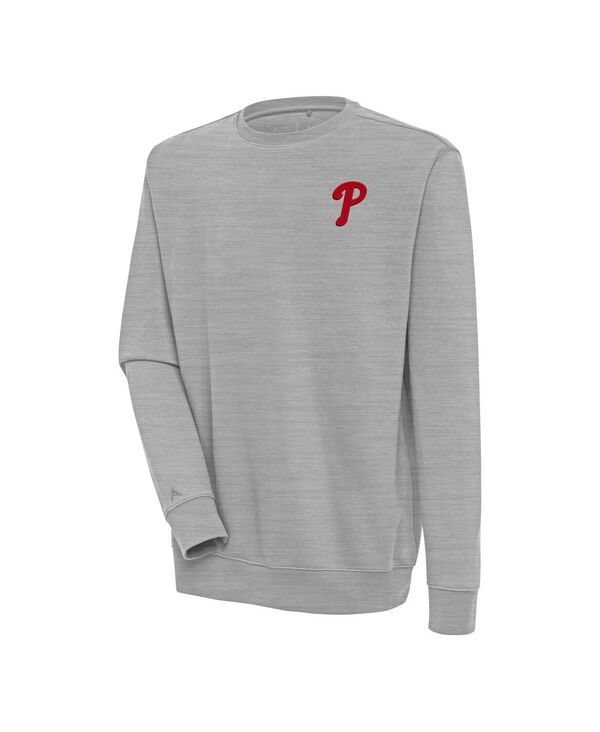 アンティグア メンズ アウター パーカー・スウェット プルオーバー Antigua Men\u0027s Heather Gray Philadelphia Phillies Victory Pullover Sweatshirt Heather Gray 薄墨色