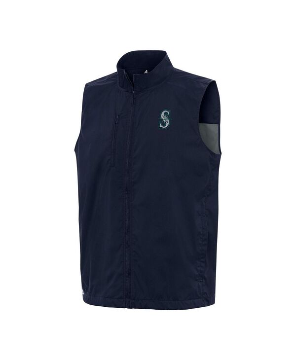 アンティグア メンズ トップス より良い Antigua Men\u0027s Navy Seattle Mariners Brisk Full-Zip Vest Navy 米国海軍