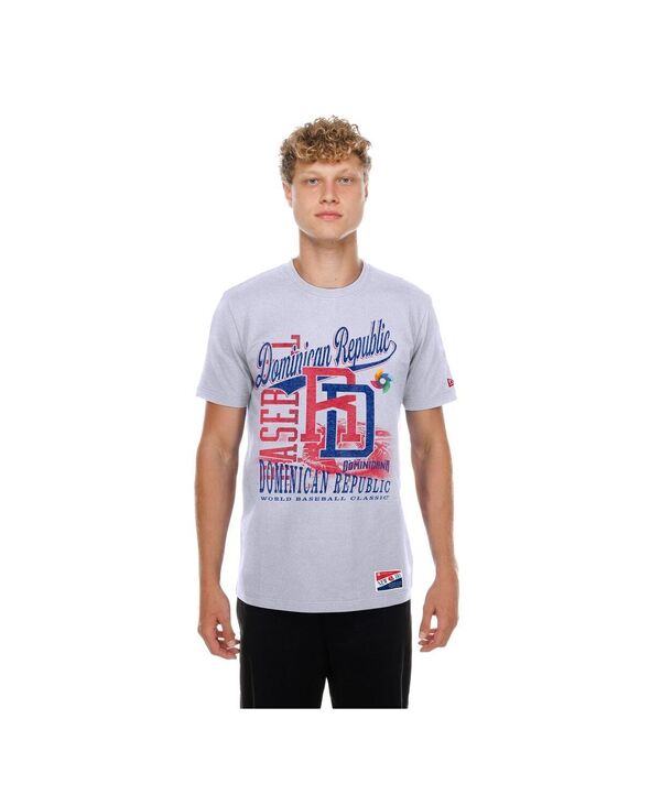 ニュー内鰓 メンズ トップス プルオーバー ミニ New Era Men\u0027s White Dominican Republic Baseball 2026 World Baseball Classic Oversized Throwback Distressed T-Shirt White 白いこと