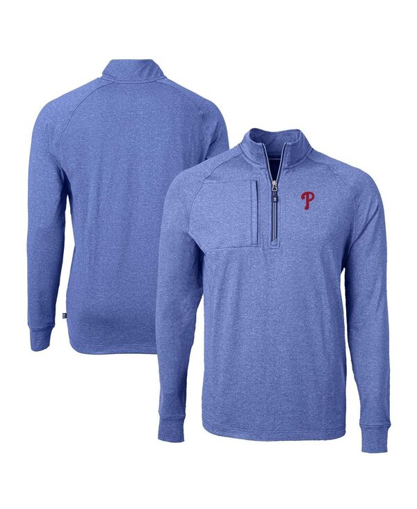裁断師アンドうしろ側 メンズ アウター パーカー・スウェット 編み物 Cutter \u0026 Buck Men\u0027s Heatheroyal Philadelphia Phillies Adapt Eco Knit Stretch Quarter-Zipullover Heatheroyal ギョリュウモドキ