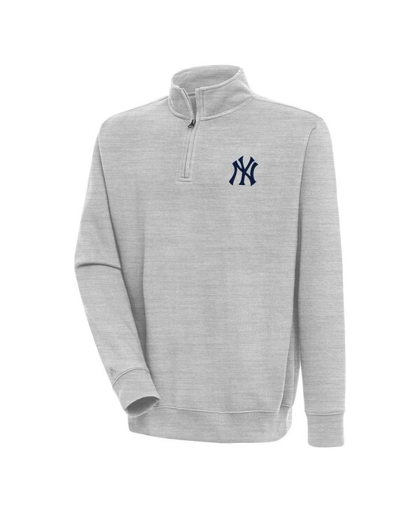 アンティグア メンズ アウター パーカー・スウェット Antigua Men\u0027s Heather Gray New York Yankees Victory Quarter-Zipullover Heather Gray 薄墨色