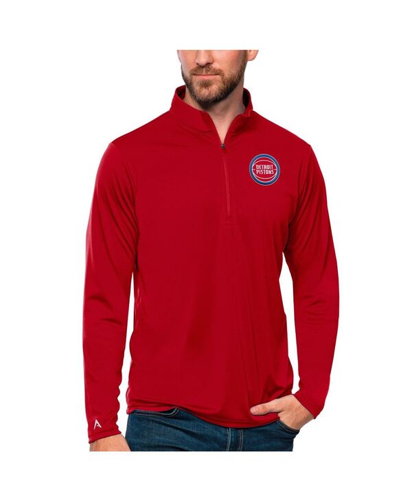 アンティグア メンズ アウター パーカー・スウェット Antigua Men\u0027s Redetroit Pistons Tribute Quarter-Zipullovered 赤いこと