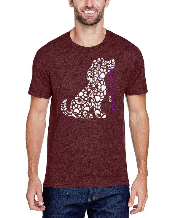 エルエーポップアート メンズ トップス ティーシャツ 綿織物 天使の都市 Pop Art Men\u0027s Dog Leash Word Art Cotton/Poly Blend T-Shirt Burgundy バーガンディ