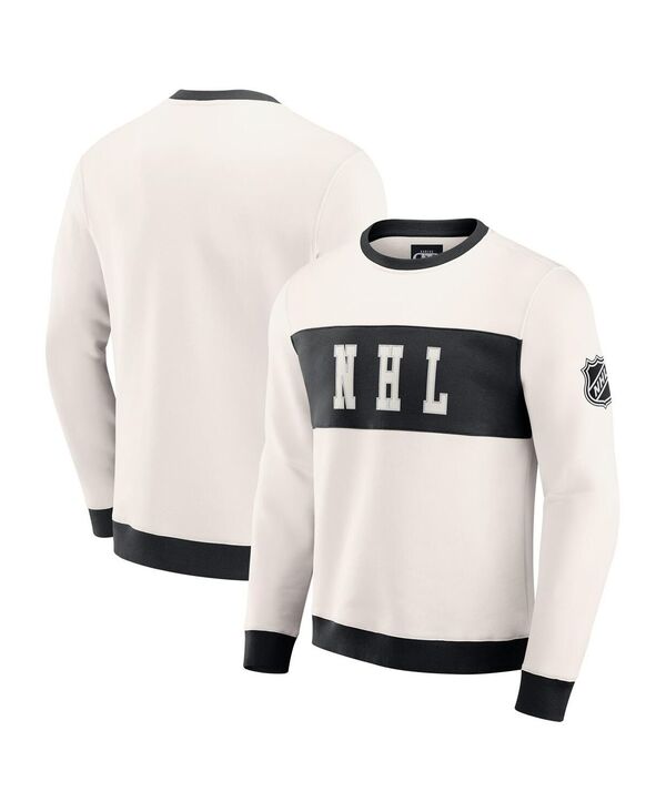 ファナティクス メンズ アウター パーカー・スウェット プルオーバー ロゴタイプ Fanatics Men\u0027s Cream NHL-Logo Color Block Pullover Sweatshirt Cream 皮膚軟化剤