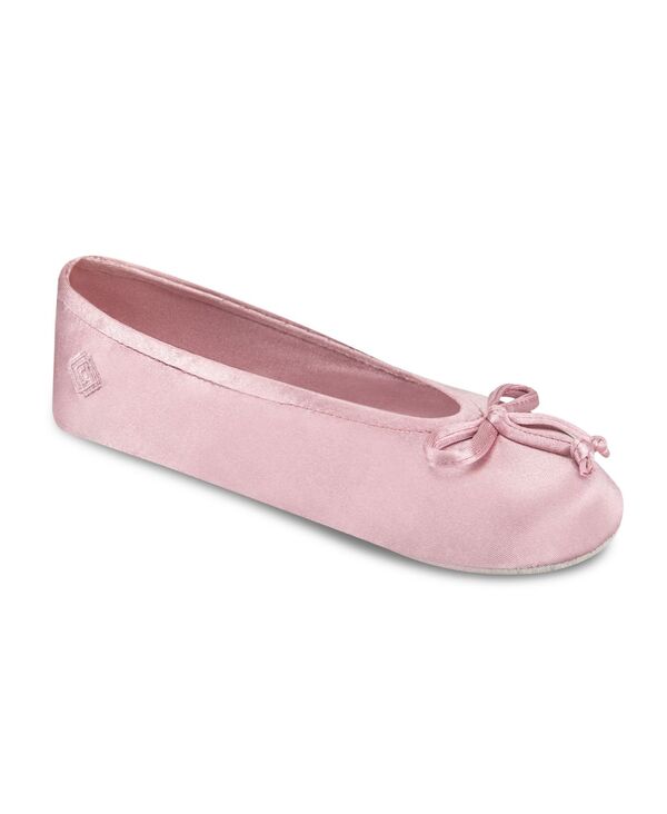 アイソトナー レディース シューズ サンダル 繻子 Isotoner Signature Women\u0027satin Ballerina Slippers with Bow Dark Orchid