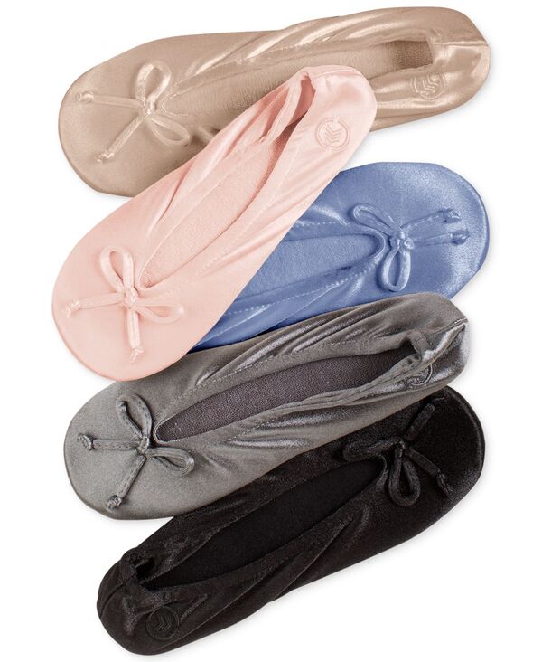 アイソトナー レディース シューズ サンダル 繻子 Isotoner Signature Women\u0027satin Ballerina Slippers with Bow Evening Sand 砂子