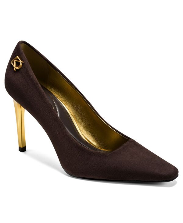 ダナ キャラン ニューヨーク州 レディース シューズ スリッポン・ローファー 踵 Donna Karanew York Women\u0027savita Higheel Slip-On Pumps Chocolate 黒茶